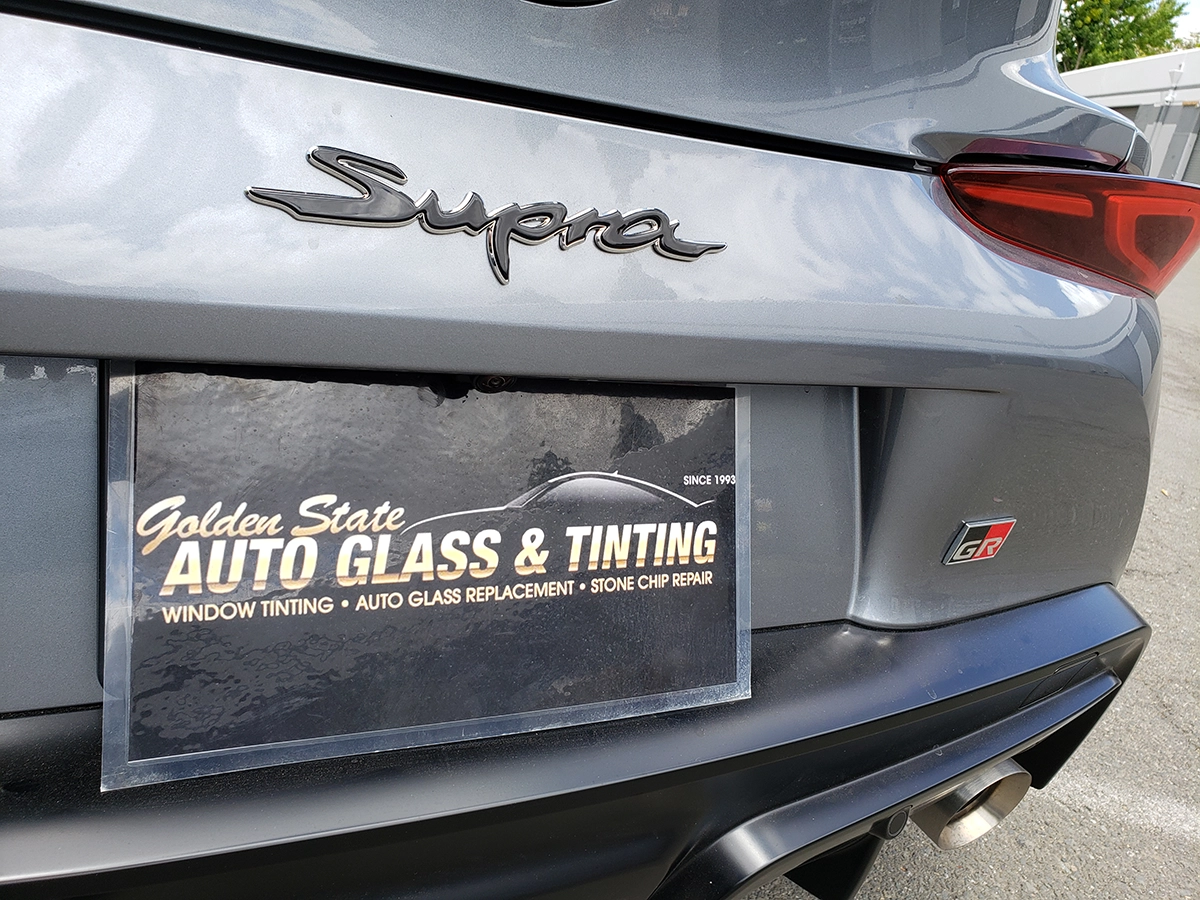 Paint protection film on a new car
